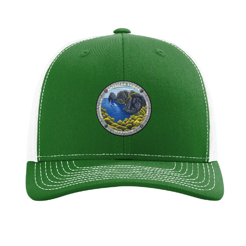 American Samoa National Park patch hat — Kelly Green/White