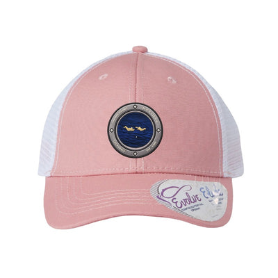 Channel Islands National Park patch hat — Dusty Rose/White (Ponytail)