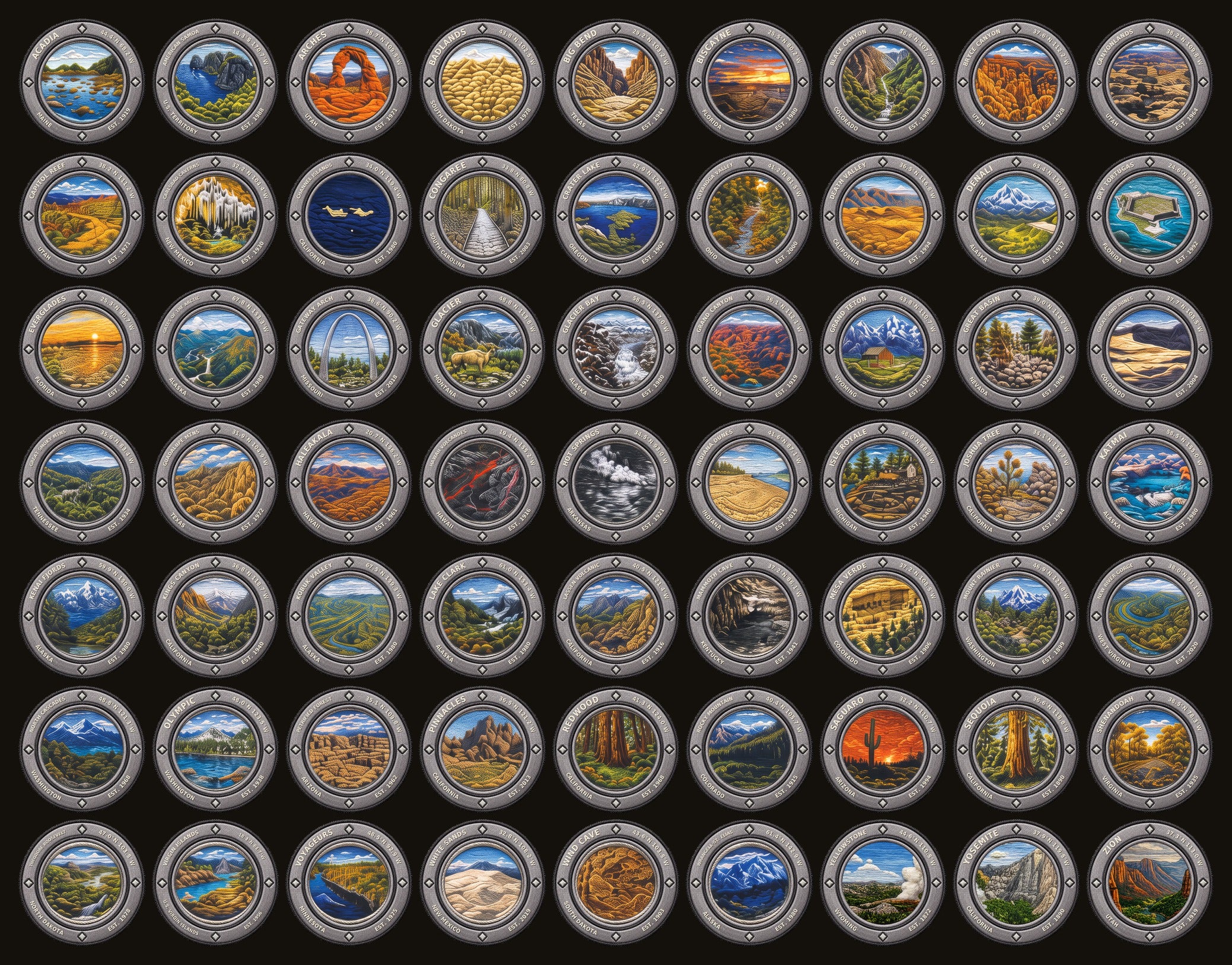 The National Park Series — all 63 collectible patch designs