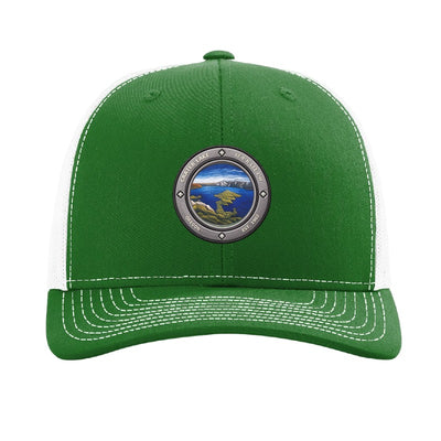 Crater Lake National Park patch hat — Kelly Green/White