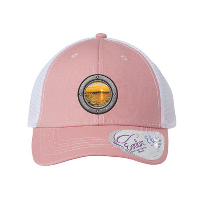 Everglades National Park patch hat — Dusty Rose/White (Ponytail)