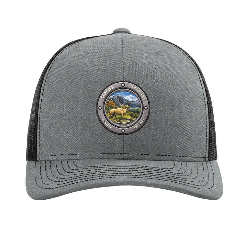 Glacier National Park patch hat — Heather Grey/Black