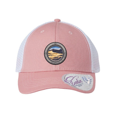 Great Sand Dunes National Park patch hat — Dusty Rose/White (Ponytail)