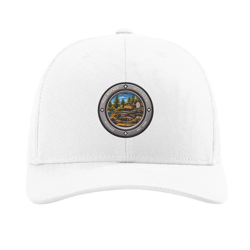 Isle Royale National Park patch hat — White