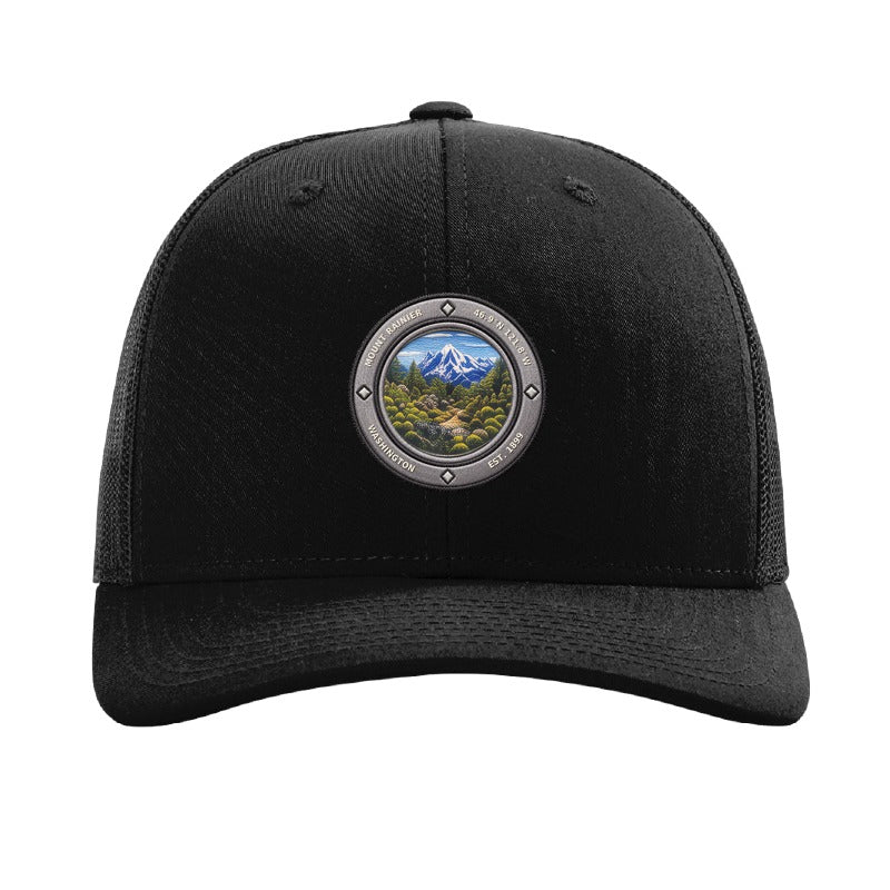 Mount Rainier National Park patch hat — Black