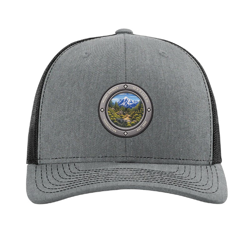 Mount Rainier National Park patch hat — Heather Grey/Black