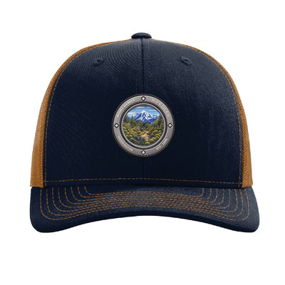 Mount Rainier National Park patch hat — Navy/Caramel