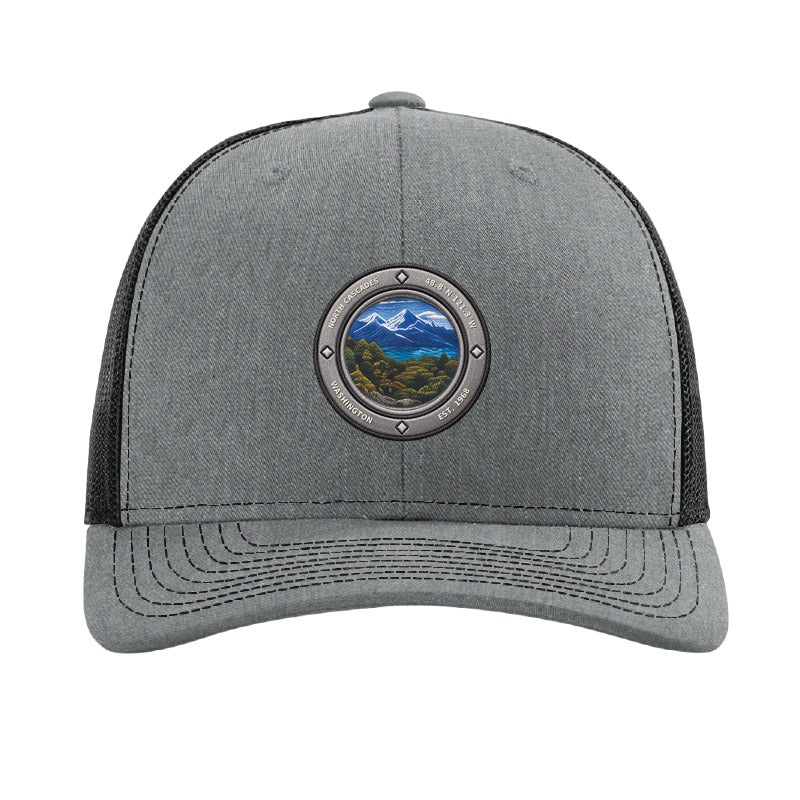 North Cascades National Park patch hat — Heather Grey/Black