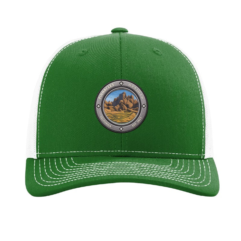 Pinnacles National Park patch hat — Kelly Green/White