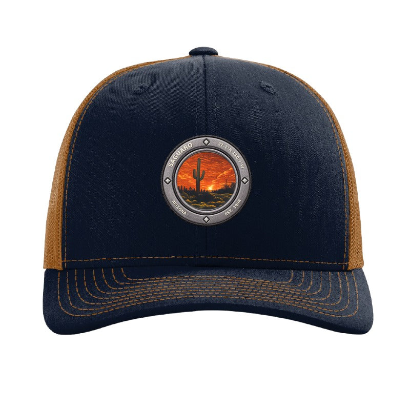 Saguaro National Park patch hat — Navy/Caramel