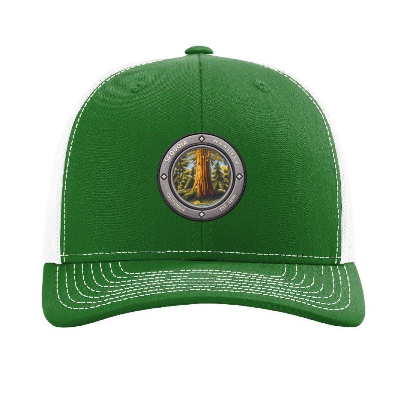 Sequoia National Park patch hat — Kelly Green/White