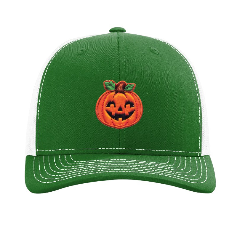 Classic Jack jack-o'-lantern patch hat — Kelly Green/White