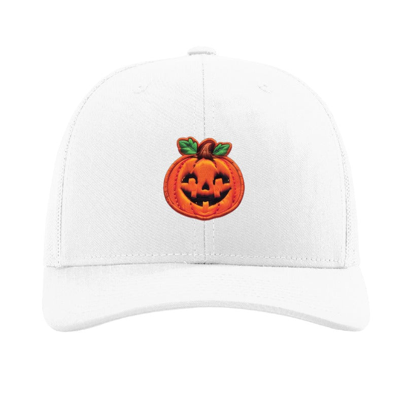 Classic Jack jack-o'-lantern patch hat — White