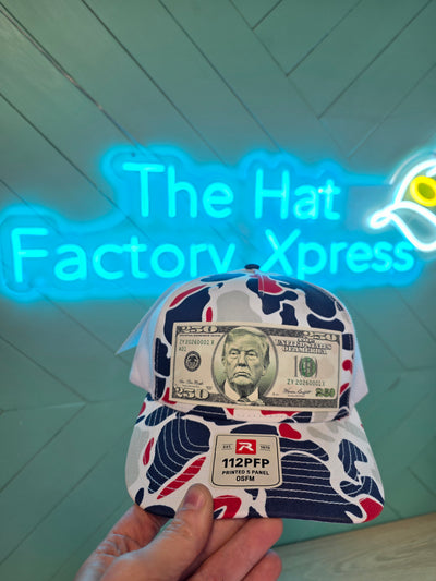 Trump $250 Dollar Bill Trucker Hat for Patriotic Novelty