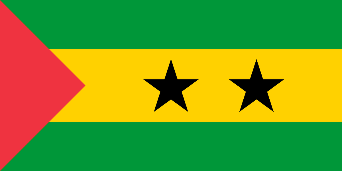 Sao Tome and Principe flag side patch for hats
