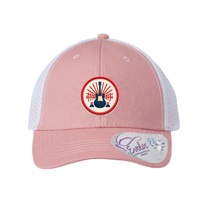 Reading Festival patch hat — Dusty Rose/White (Ponytail)