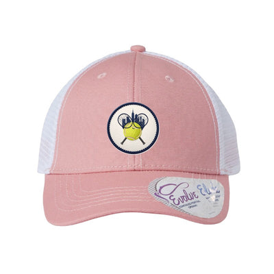 US Open Tennis patch hat — Dusty Rose/White (Ponytail)