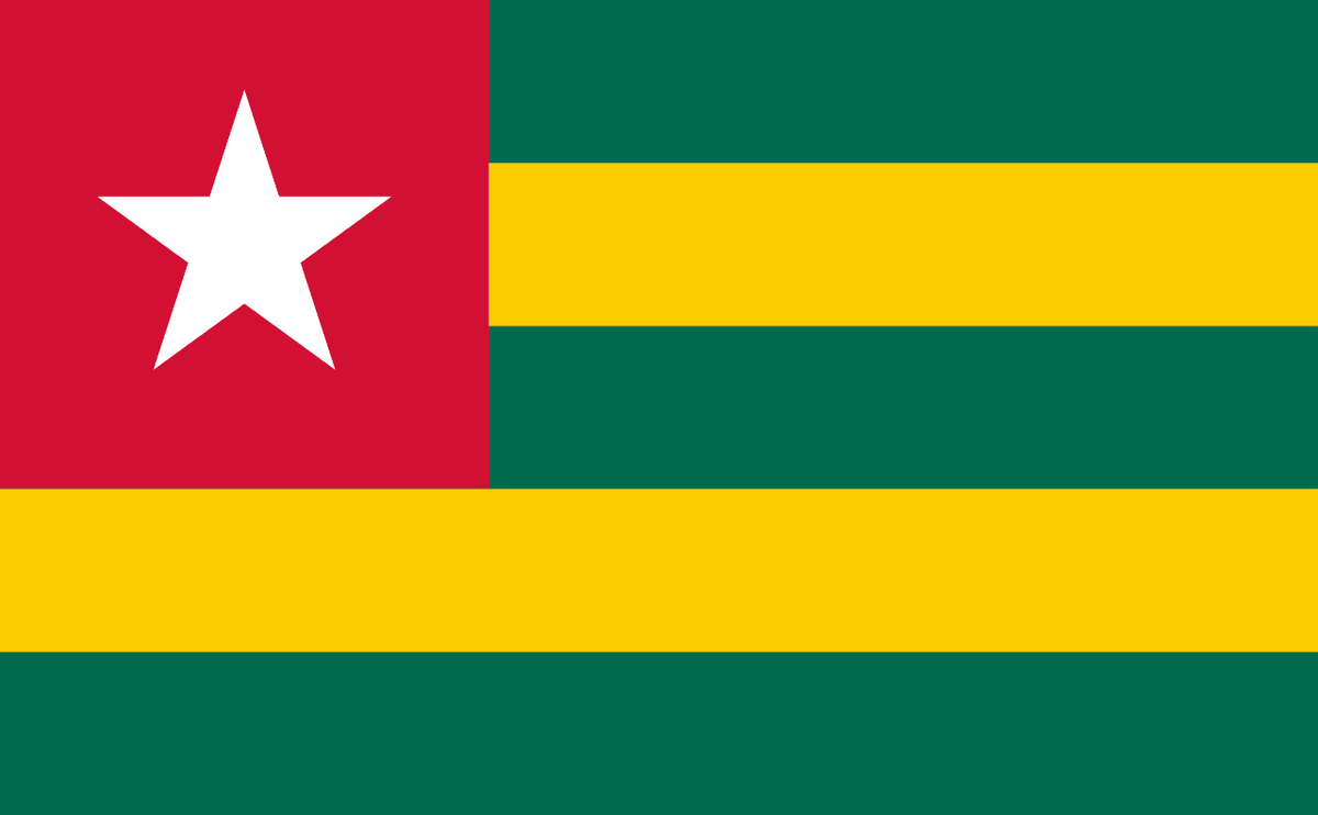 Togo flag side patch for hats