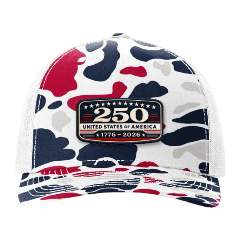 USA 250th Anniversary Trucker Hat – United States 1776–2026 Patriotic Patch Hat