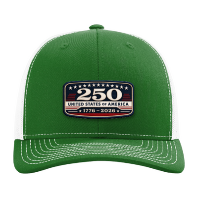 USA 250th Anniversary Trucker Hat – United States 1776–2026 Patriotic Patch Hat