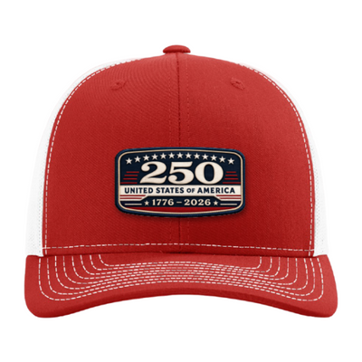 USA 250th Anniversary Trucker Hat – United States 1776–2026 Patriotic Patch Hat