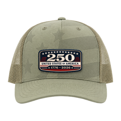 USA 250th Anniversary Trucker Hat – United States 1776–2026 Patriotic Patch Hat