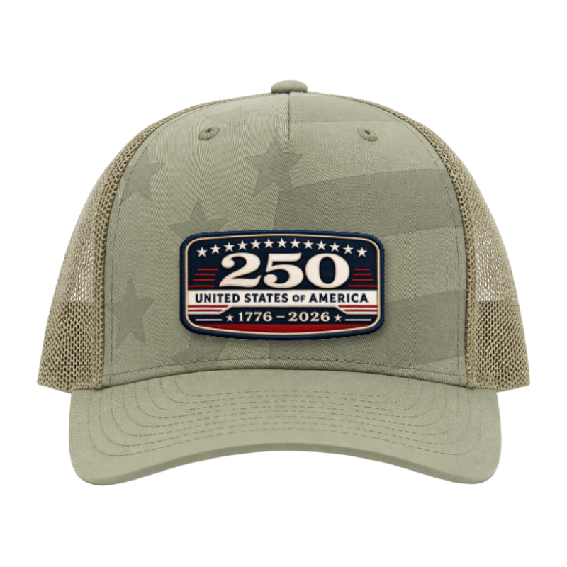 USA 250th Anniversary Trucker Hat – United States 1776–2026 Patriotic Patch Hat