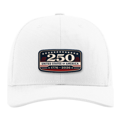 USA 250th Anniversary Trucker Hat – United States 1776–2026 Patriotic Patch Hat
